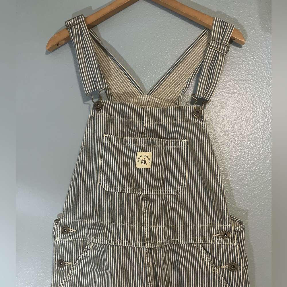 Hey Gang, The Miner Overalls Navy Stripe, small, vintage, oversized